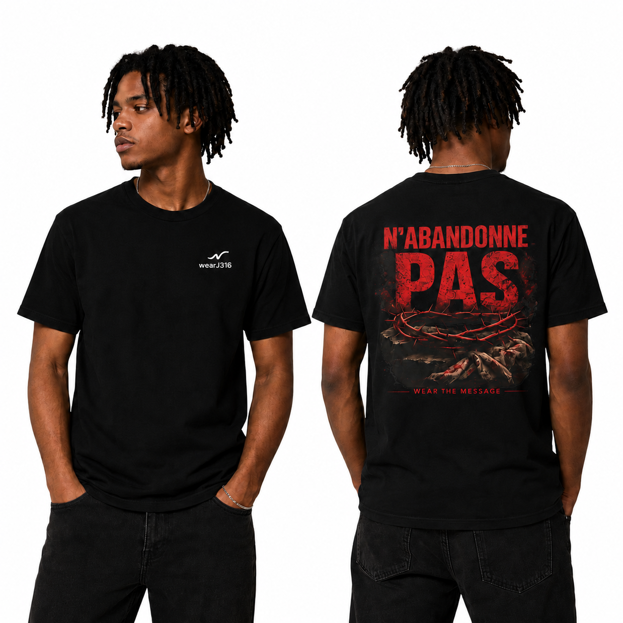 WearJ316 T-Shirt Unisexe — N'abandonne pas